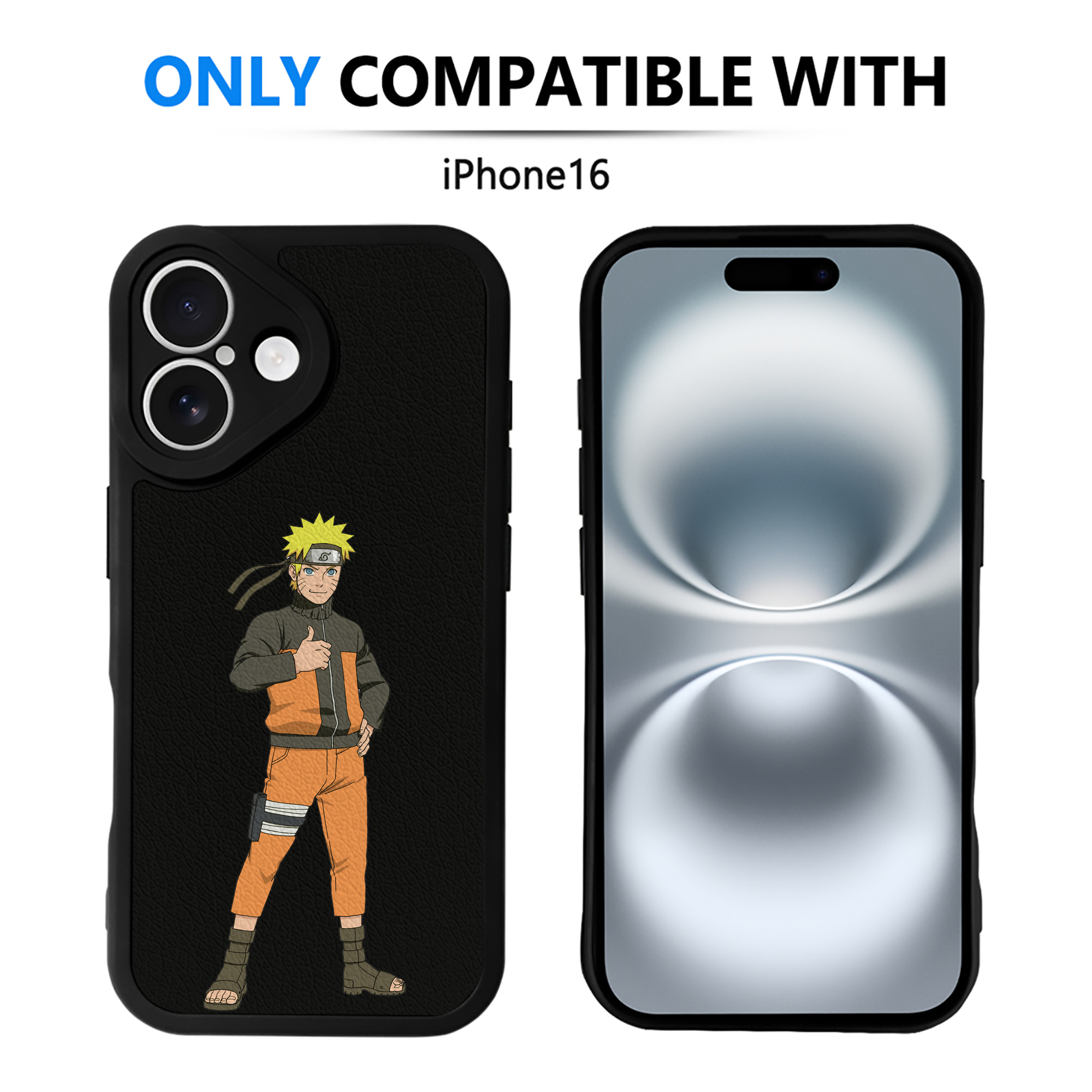 （画像用） NARUTO -ナルト- うずまき ナルト Uzumaki Naruto 【iPhone 16シリーズ対応】シリコンスマホケース（レザー調） 材質：シリコン